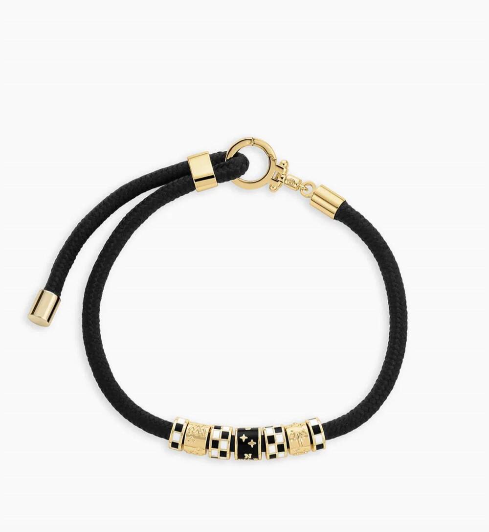 NEW GORJANA women's lose yourself paracord bracelet in black/ gold